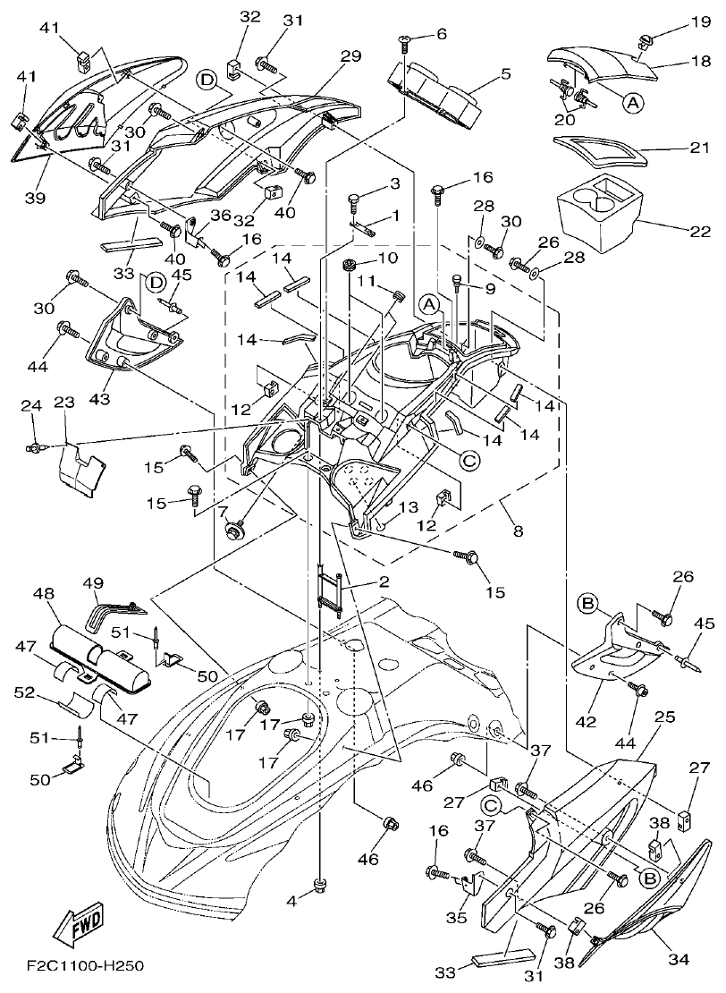 Yamaha GX18 ENGINE HATCH 1 parts diagram